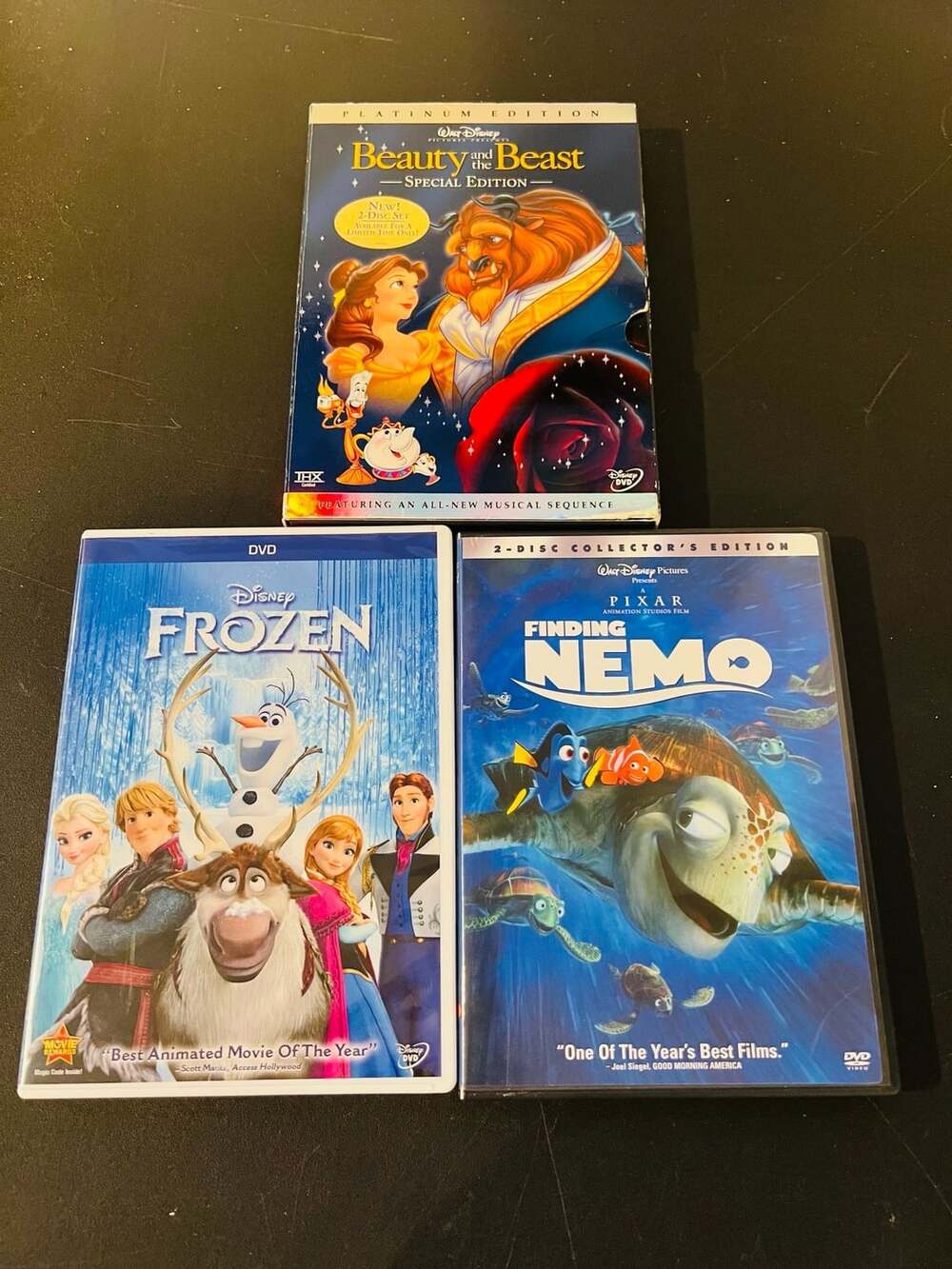Disney DVD Lot Frozen Finding Nemo Beauty And The Beast
